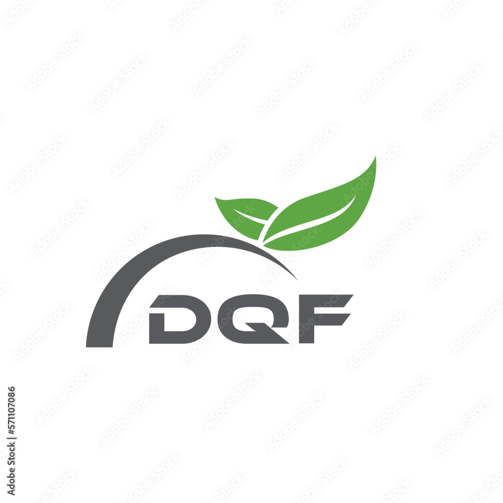 Fototapeta premium DQF letter nature logo design on white background. DQF creative initials letter leaf logo concept. DQF letter design. 