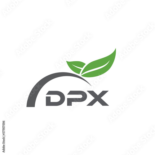 DPX letter nature logo design on white background. DPX creative initials letter leaf logo concept. DPX letter design. 