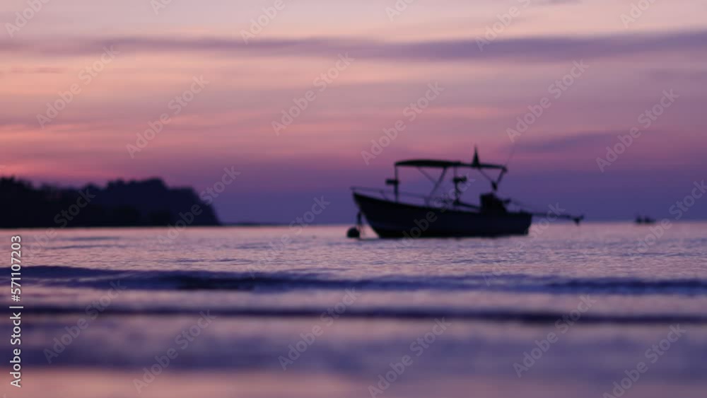 fishing boat coming back to the harbour at beautiful sunset, Thailand fishing boat coming back to the harbour at beautiful sunset, Thailand
