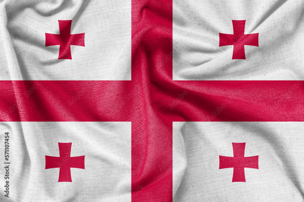Georgia country flag background realistic silk fabric Stock ...