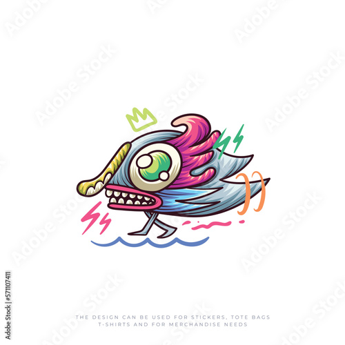 colorful monster cute vector illustration design