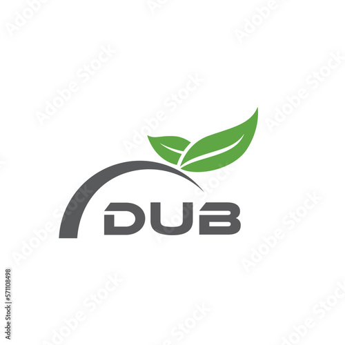 DUB letter nature logo design on white background. DUB creative initials letter leaf logo concept. DUB letter design.
