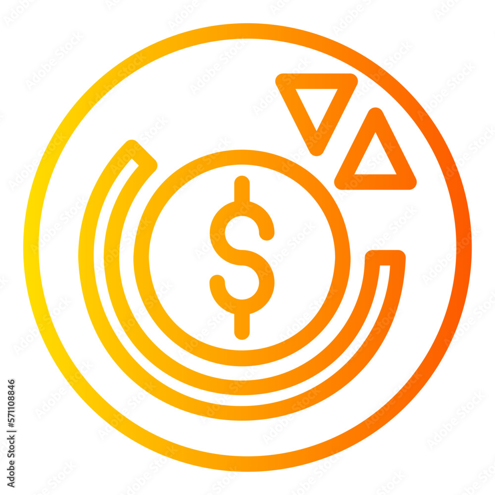 return on investment gradient icon return on investment gradient icon