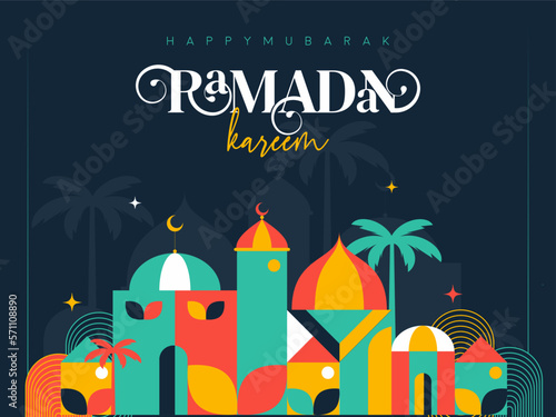 Ramadan mubarak geometric social media banner post design