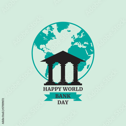 Happy World Bank Day Vector Illustration Suitable for background greeting card poster and banner