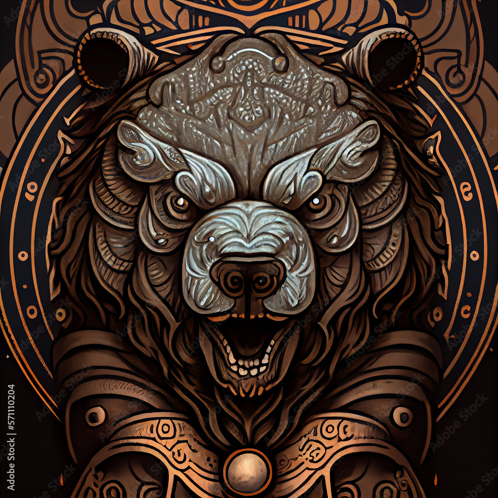 Angry grizzly head Angry grizzly head