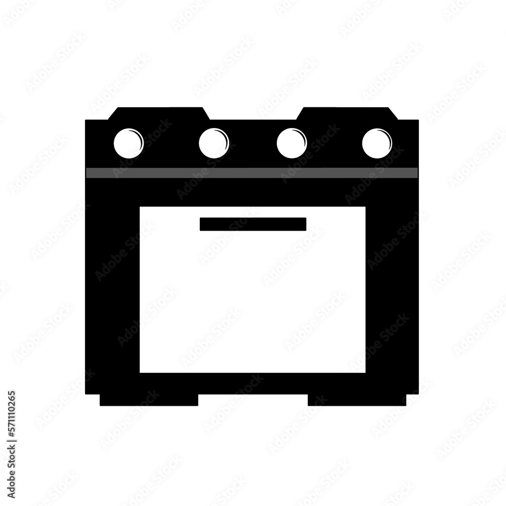 Black stove isolated on white Black stove isolated on white