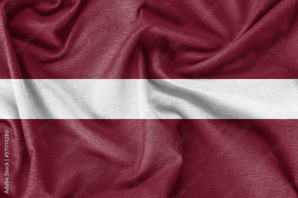 Latvia country flag background realistic silk fabric Latvia country flag background realistic silk fabric