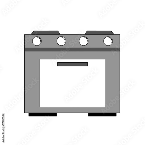 Grey stove isolated on white background