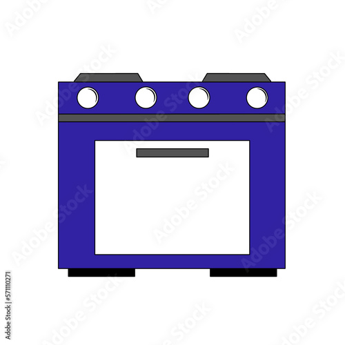 Blue stove isolated on white