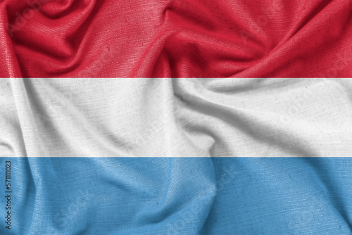 Luxembourg country flag background realistic silk fabric