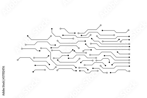 Vector circuit board pattern on a white screen for background technology