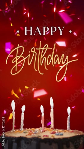 Happy Birthday animations with candles and cake
