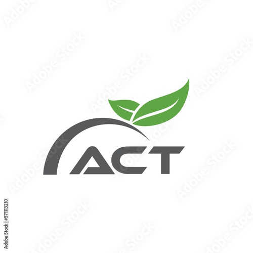 ACT letter nature logo design on white background. ACT creative initials letter leaf logo concept. ACT letter design.