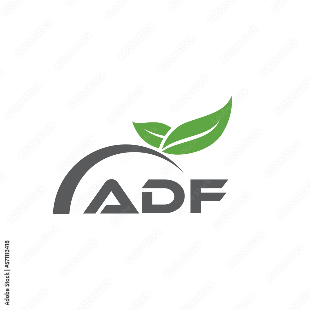 ADF letter nature logo design on white background. ADF creative initials letter leaf logo concept. ADF letter design.