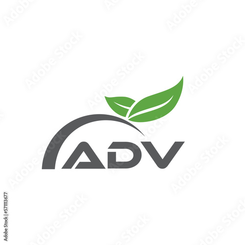ADV letter nature logo design on white background. ADV creative initials letter leaf logo concept. ADV letter design.