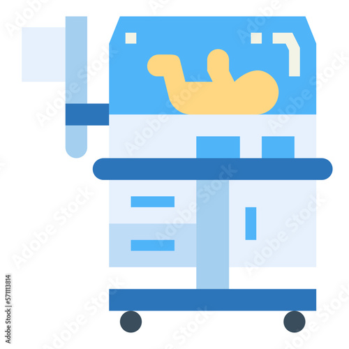 baby incubator flat icon style