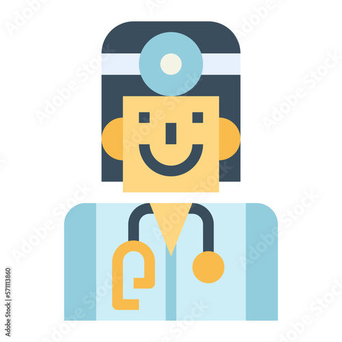 gynecologist flat icon style