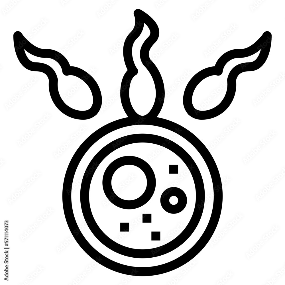 fertilization line icon style