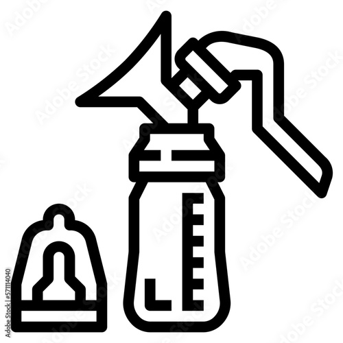 breast pump line icon style