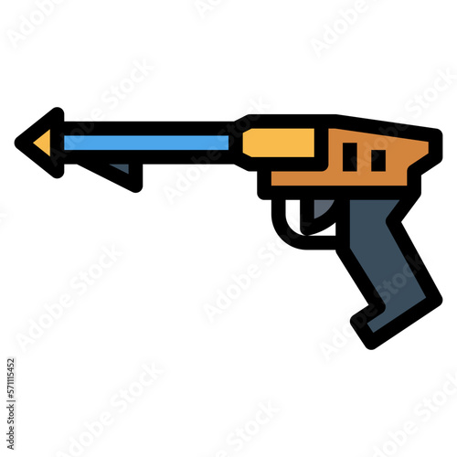 spear filled outline icon style