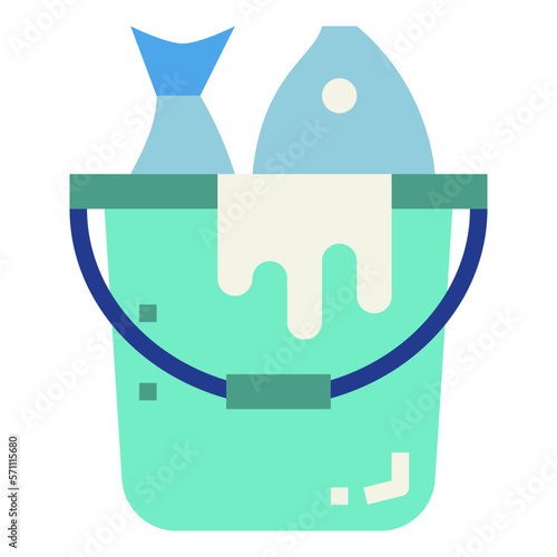 bucket flat icon style
