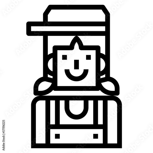 fisherwoman line icon style