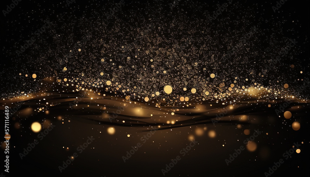 Giltter Gold and Black background with bokeh Giltter Gold and Black background with bokeh