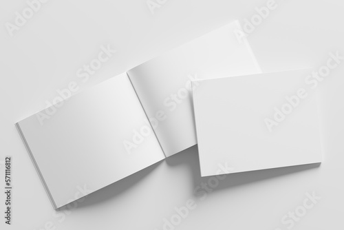 US Letter Landscape Magazine 3D Rendering White Blank Mockup