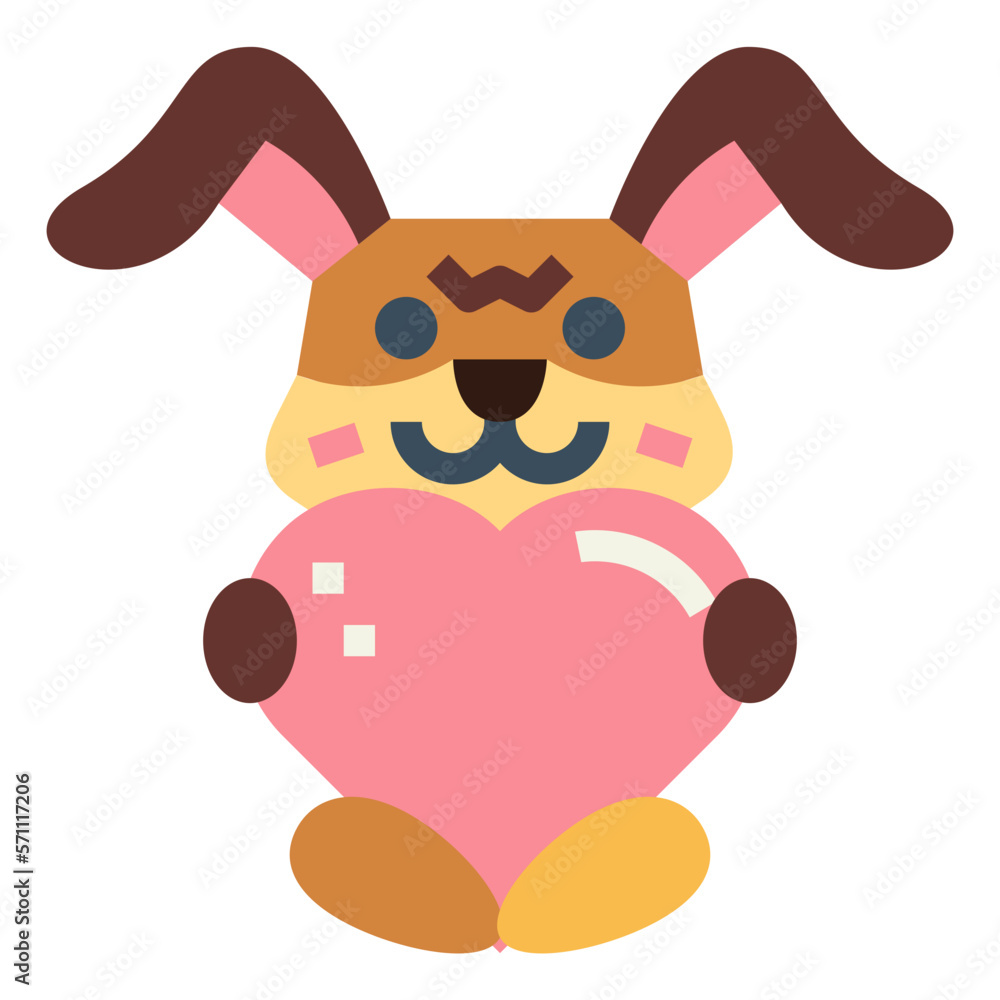 rabbit flat icon style rabbit flat icon style