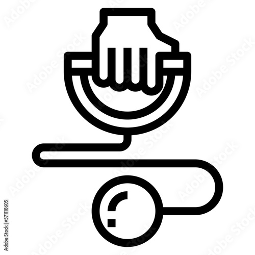 hammer throwing line icon style