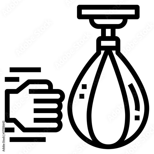punching ball line icon style