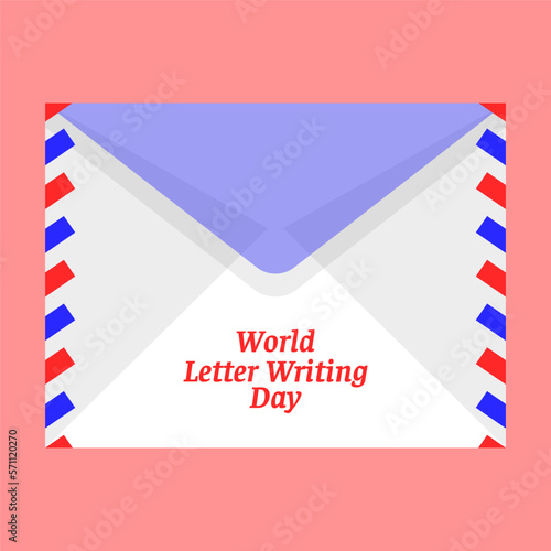 Illustration of envelope world letter writing day.