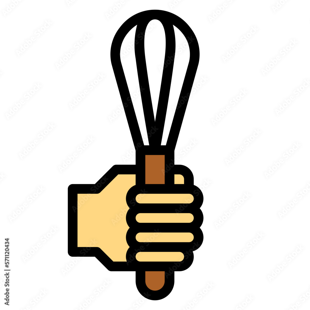 whisk filled outline icon style