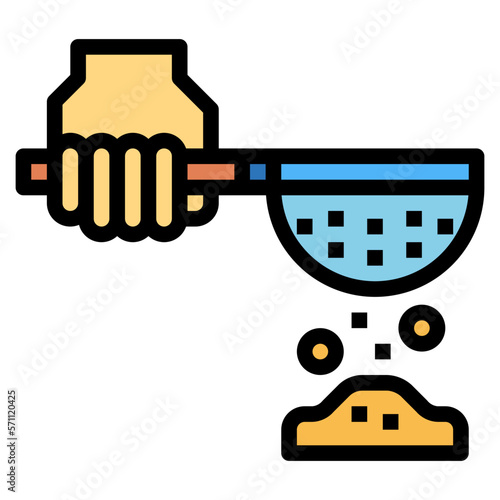 Strainer filled outline icon style