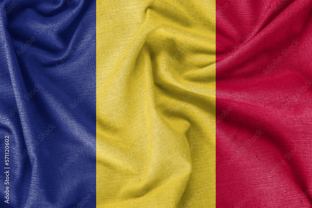 Romania country flag background realistic silk fabric Romania country flag background realistic silk fabric