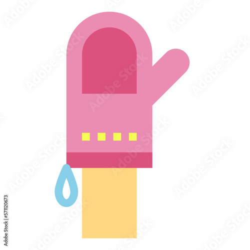 Oven Mitt flat icon style