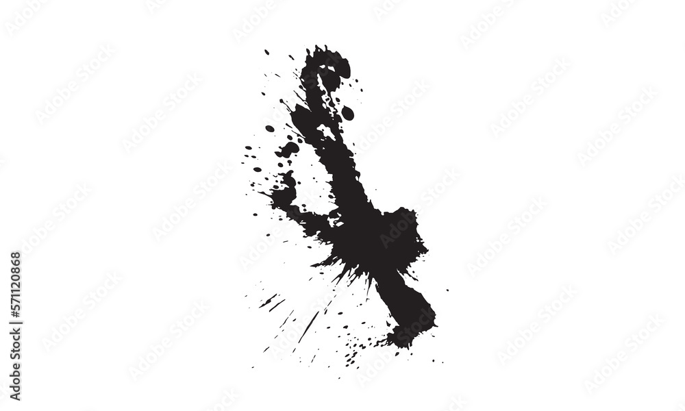 Fototapeta premium Abstract ink Black Splash Background black watercolor splash isolated on white