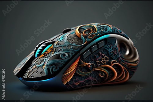 Futuristic Gaming Mouse very detailed Generative AI