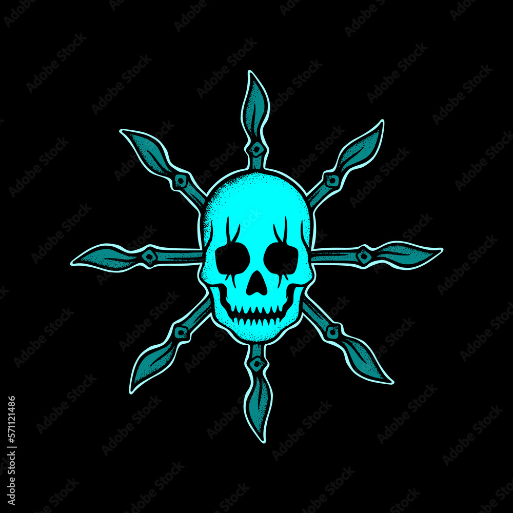 Skull art Illustration hand drawn style premium vector for tattoo, sticker, logo etc Skull art Illustration hand drawn style premium vector for tattoo, sticker, logo etc