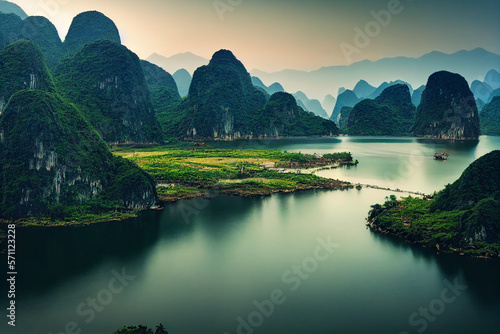 Beautiful Vietnam wallpaper background. Generative ai