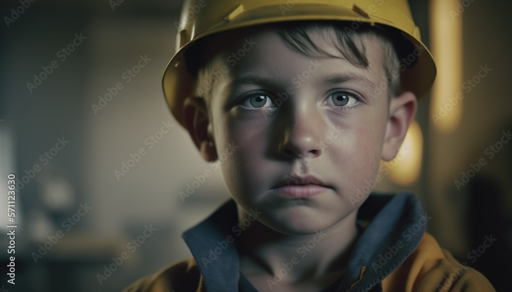 Empowering Children in the Workplace: Celebrating Diversity, Equity, and Inclusion (DEI) in the Industry with Caucasian boy as a Construction worker (white) (generative AI) Empowering Children in the Workplace: Celebrating Diversity, Equity, and Inclusion (DEI) in the Industry with Caucasian boy as a Construction worker (white) (generative AI)