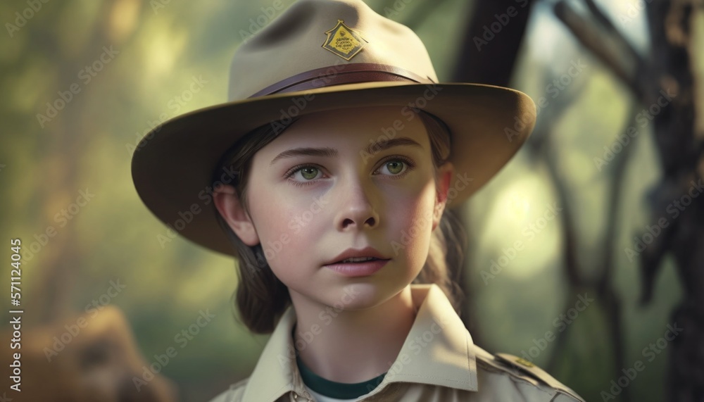 Empowering Children in the Workplace: Celebrating Diversity, Equity, and Inclusion (DEI) in the Industry with Caucasian girl as a Park ranger (white) (generative AI) Empowering Children in the Workplace: Celebrating Diversity, Equity, and Inclusion (DEI) in the Industry with Caucasian girl as a Park ranger (white) (generative AI)