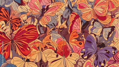 Surreal dreamy painterly butterfly illustration