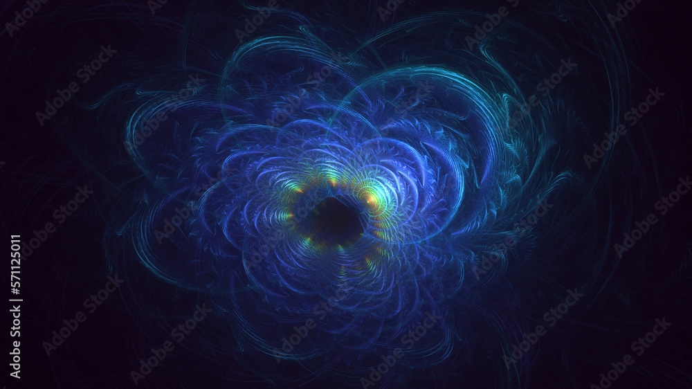 3D rendering abstract multicolor technology fractal light background