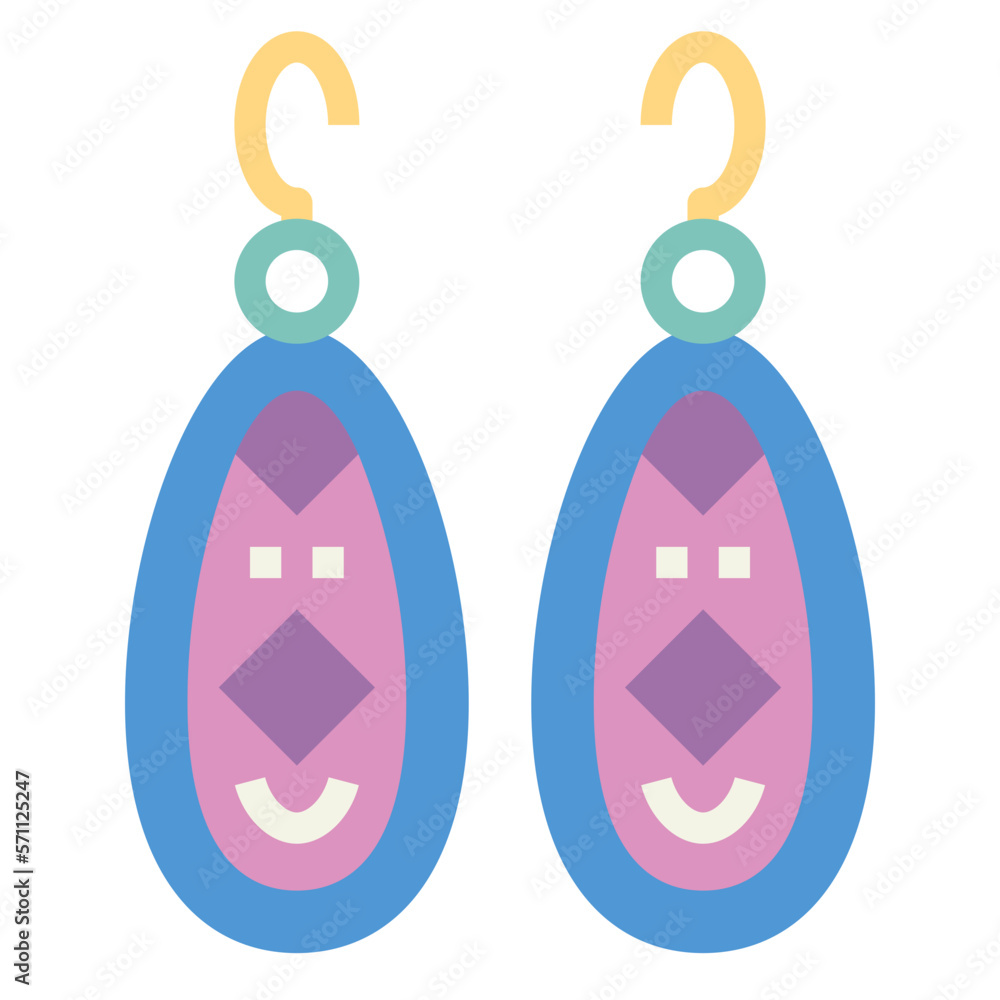 earrings flat icon style