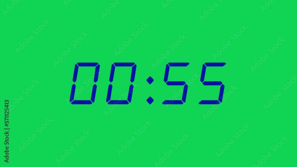 Video „Simple Blue and Green Screen 60 seconds (1 minute) digital alarm