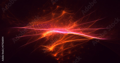 3D rendering abstract multicolor fractal light background © BetiBup33