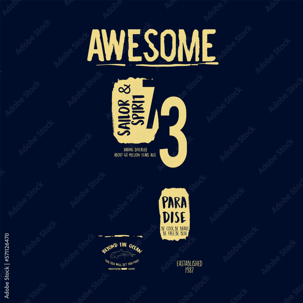 Naklejka premium fashion type and slogan for print