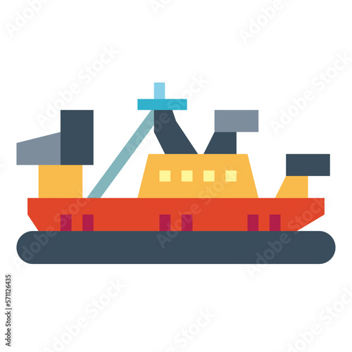 Bilde på lerret hovercraft flat icon style